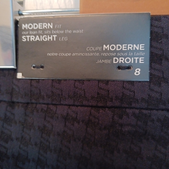 LE Chateau Modern Fit Straight Leg Pant Houndsooth Pattern - Picture 8 of 13